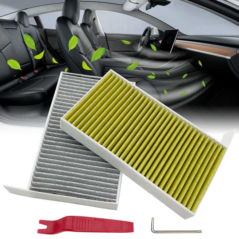 JOJOMARK Cabin Air Filter fits for Tesla Model 3/Y with Activated Carbon Fit for 2016-2024 Model 3/2020 2021 2022 2023 2024 Model Y - Image 1